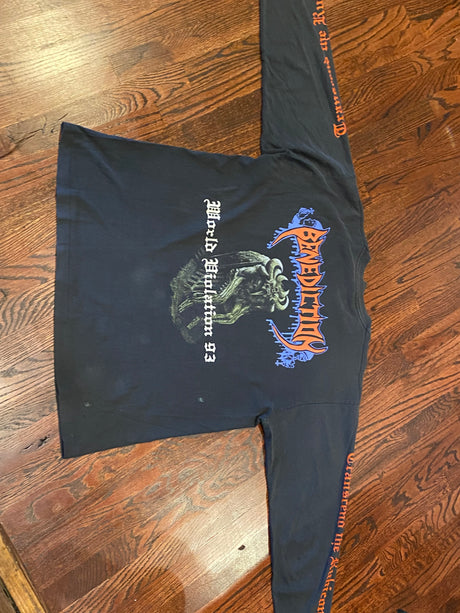 Vintage Benediction 1993 “World Violation” Tour Merch Long Sleeve Shirt