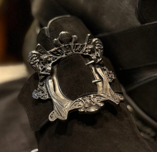 John Fluevog Luiza Black Witchy Buckle Loafers Women’s 9.5