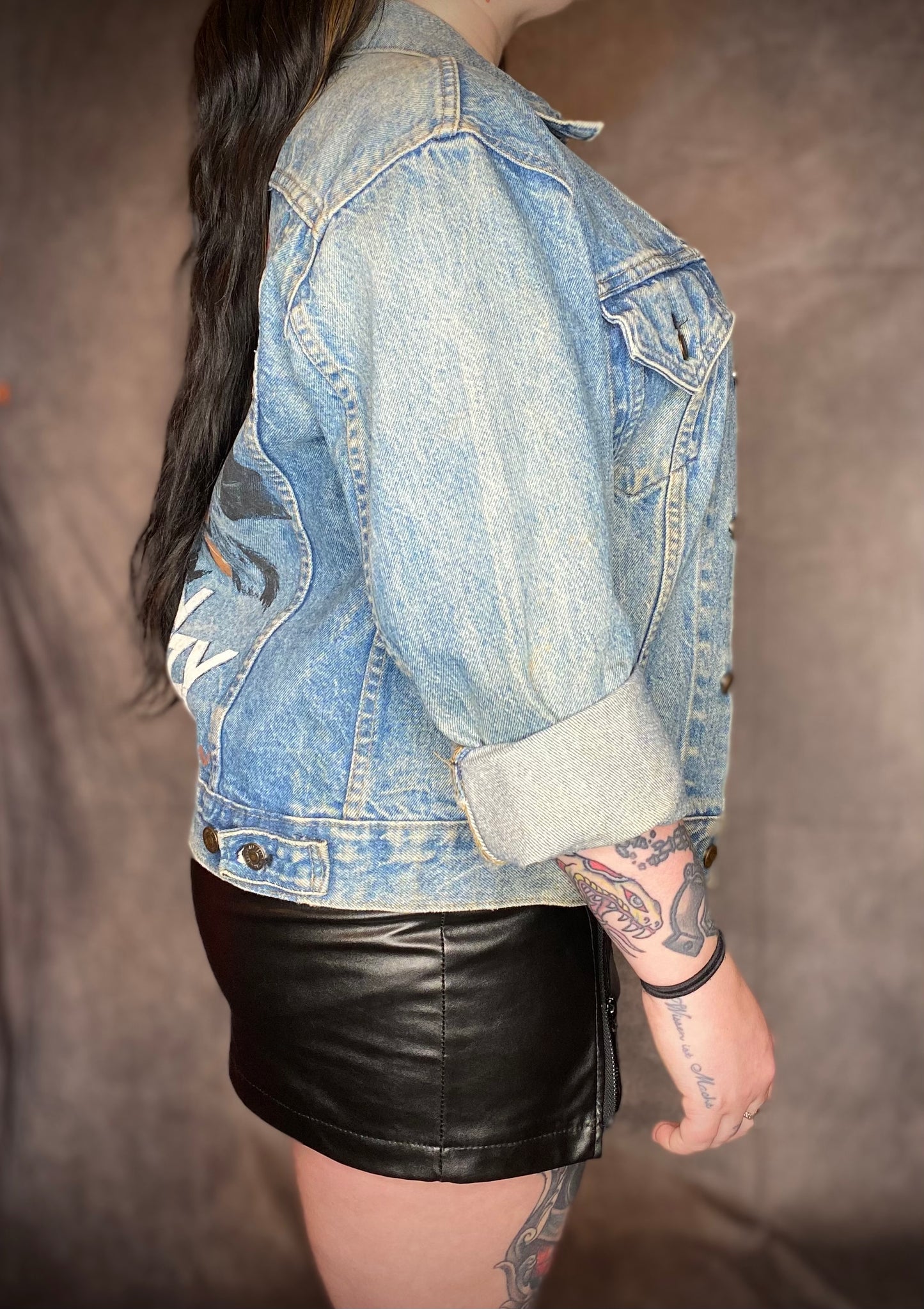 RARE Vintage Levi’s Denim Jacket w/ Custom Thin Lizzy Back Painting