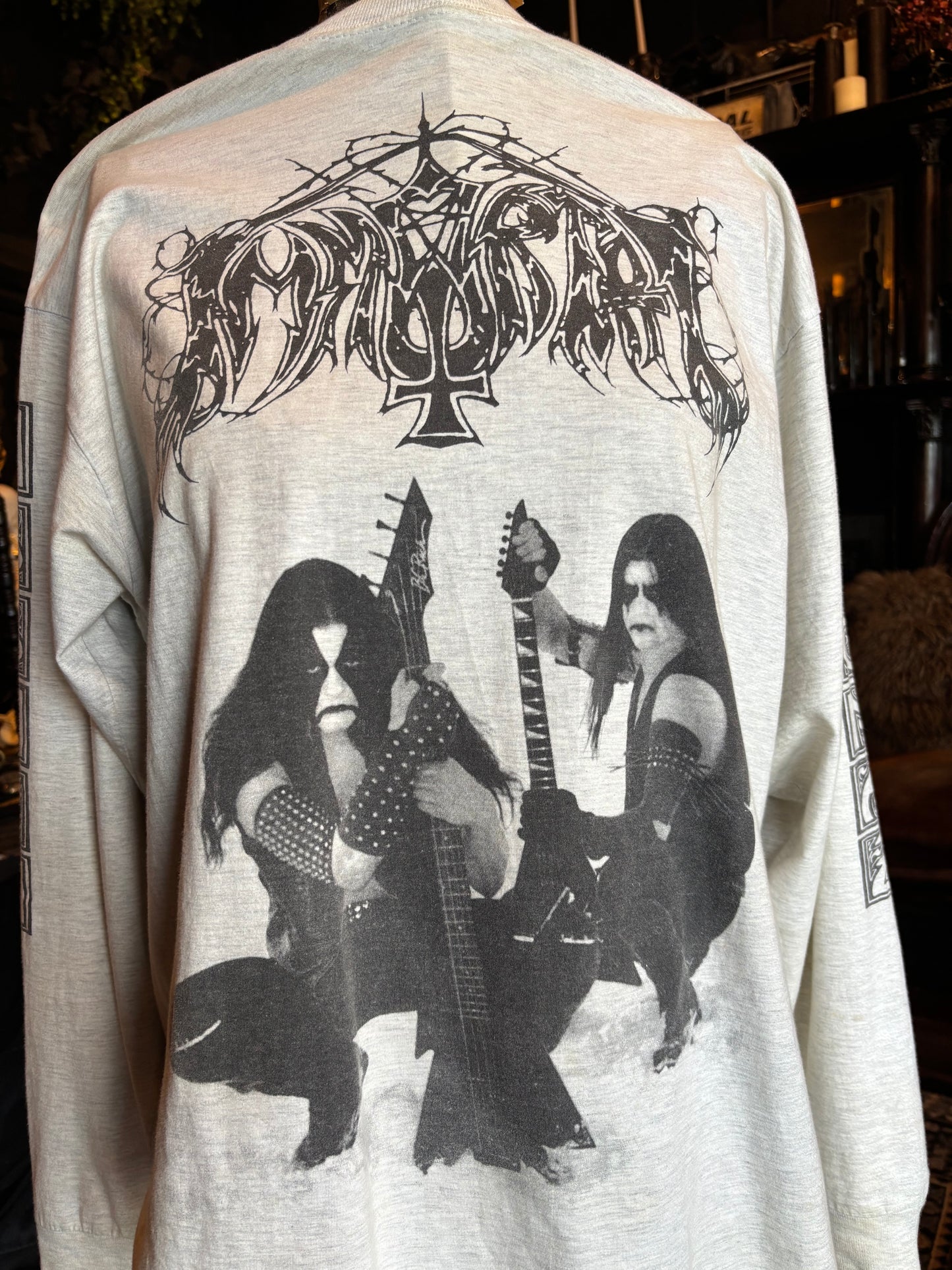 Vintage Grey Immortal Battles In The North Long Sleeve Tee
