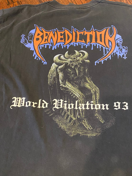 Vintage Benediction 1993 “World Violation” Tour Merch Long Sleeve Shirt