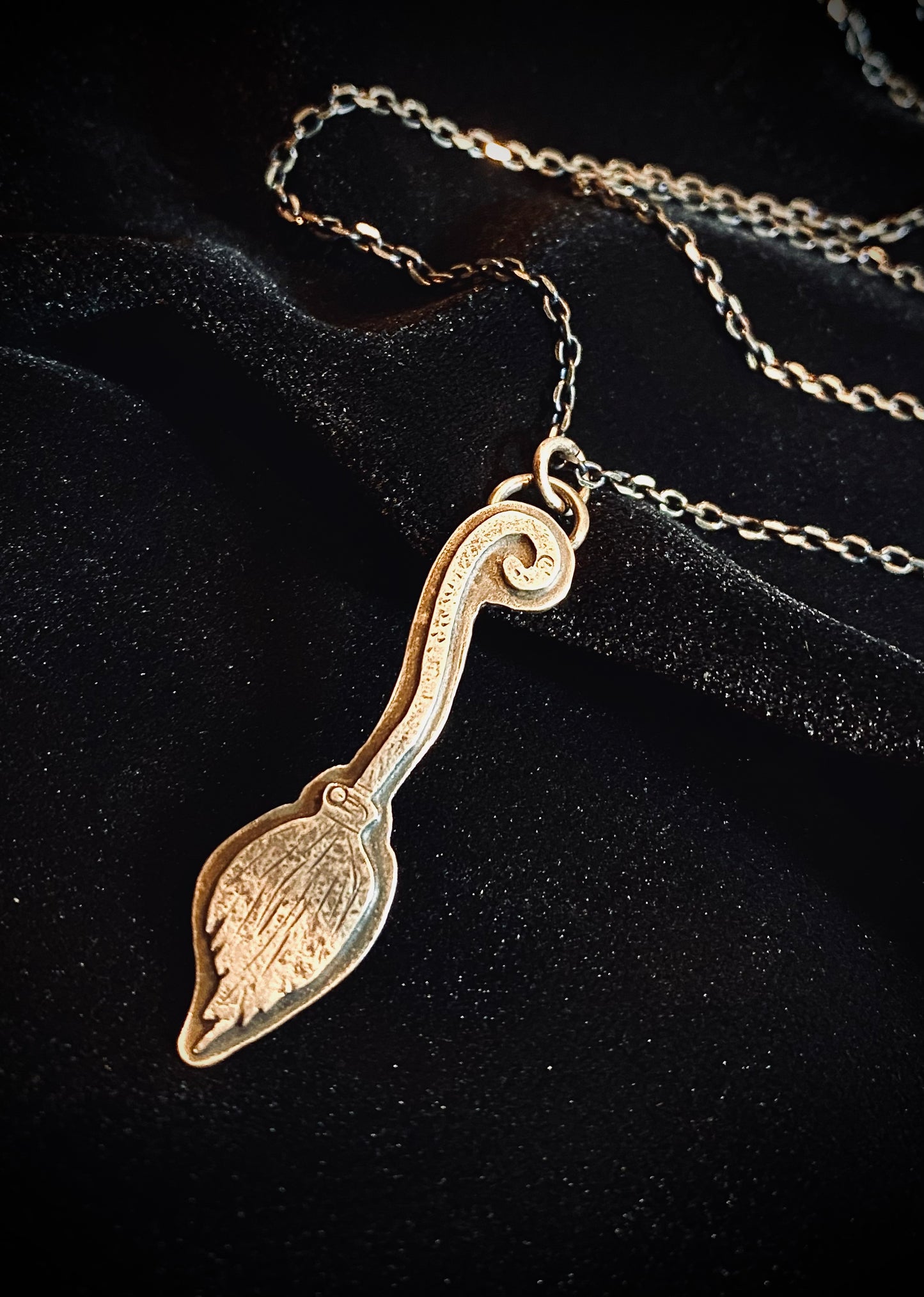 Von Desolate Sterling Silver Witch Broom Necklace