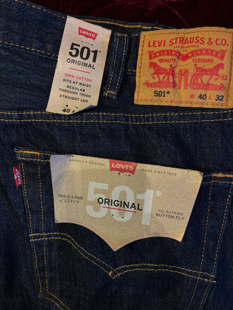 NWT Classic Levi Dark Wash 501 Originals Denim Jeans