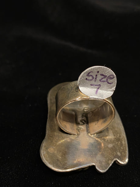 Vintage Sterling Silver Large Turquoise Statement Ring
