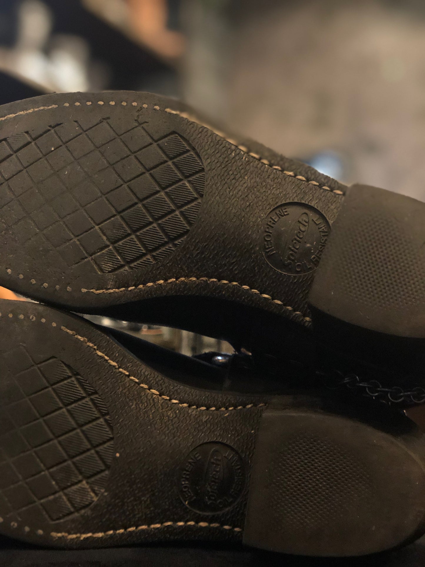 FRYE Black Boots with Custom Chainmail Boot Strap