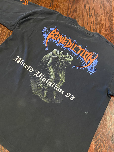 Vintage Benediction 1993 “World Violation” Tour Merch Long Sleeve Shirt