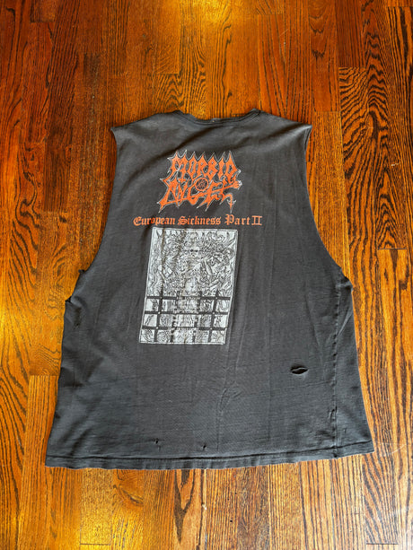 Vintage 1991 Morbid Angel European Sickness Part II SleevelessTour T-Shirt