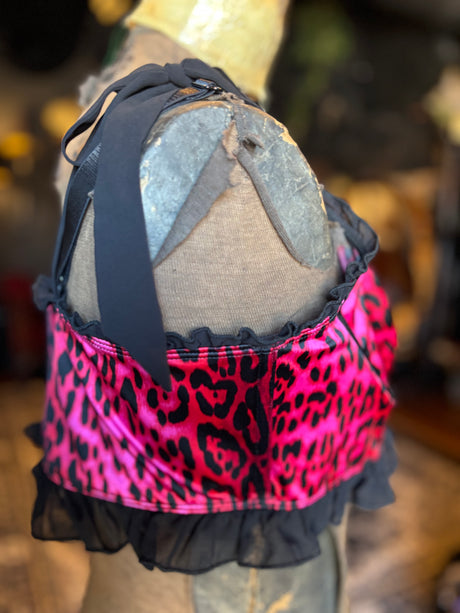 Torrid X Betsey Johnson Pink Leopard Print Bustier Bra