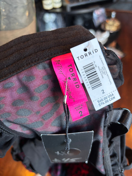 Torrid X Betsey Johnson Pink Leopard Print Bustier Bra