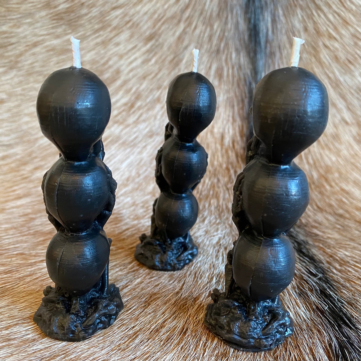 SR x Candlecore “Speak, hear, see Evil” Stacked Skull Candle