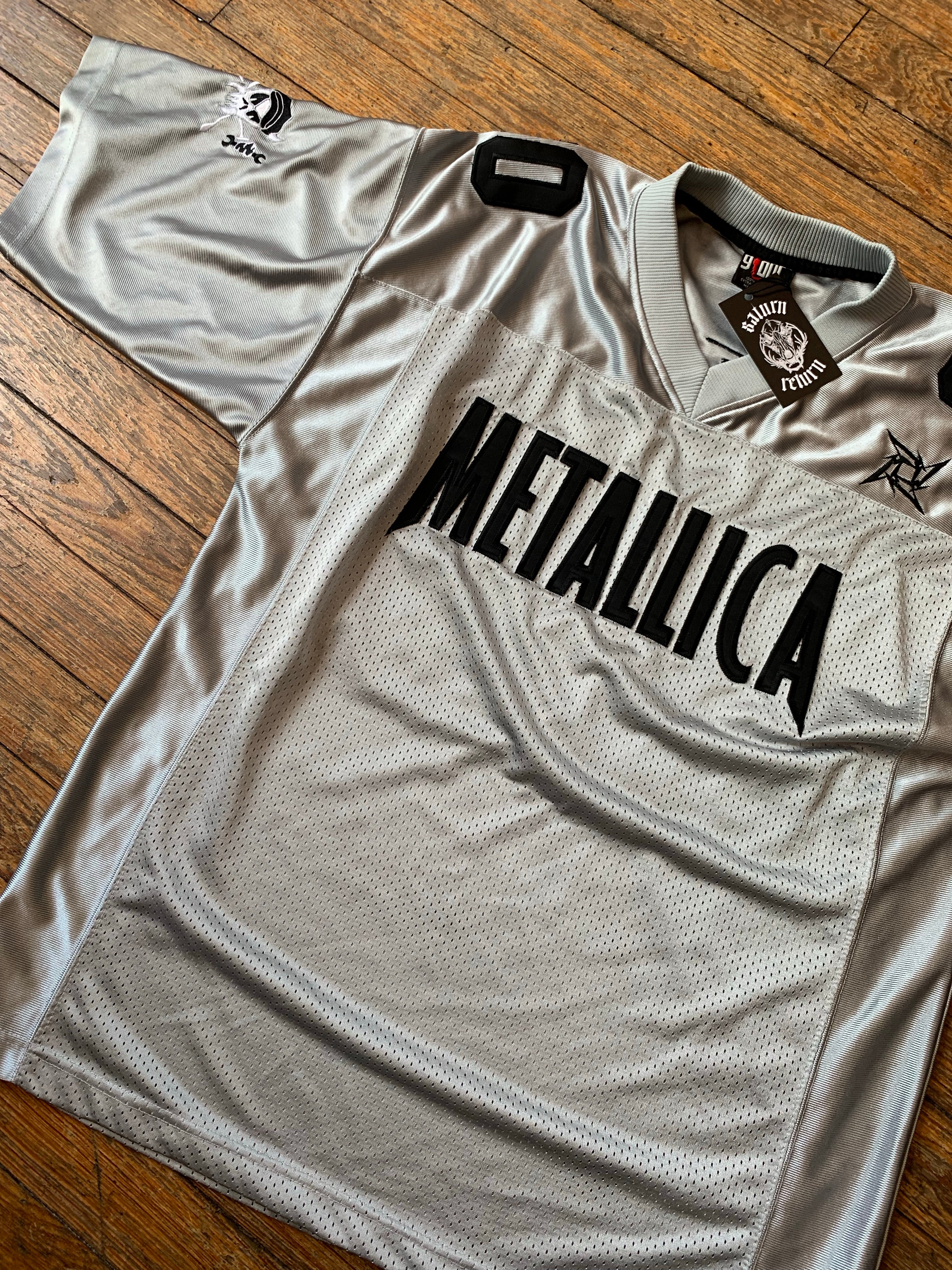 Vintage 1998 Metallica Garage Inc. Silver Football Jersey