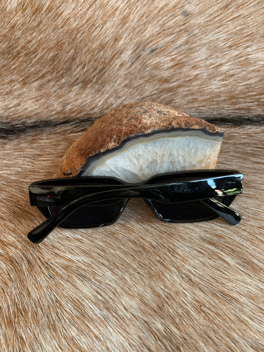 Black Skinny Geometric Sunglasses