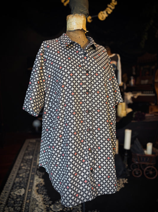 Wild Fang Smiley face short sleeve button down