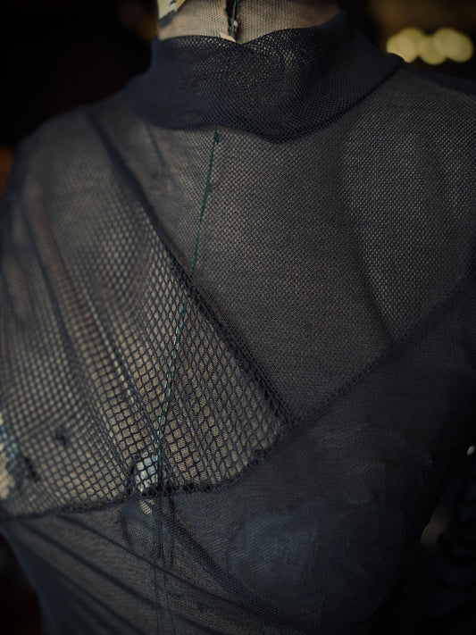 DARKERWAVES sheer fishnet dress
