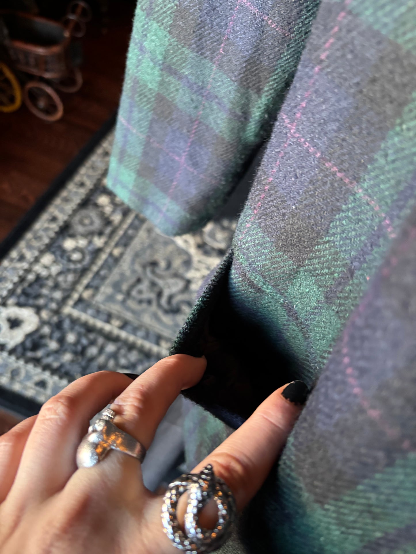 Vintage Sag Harbor Green and Black Plaid Blazer