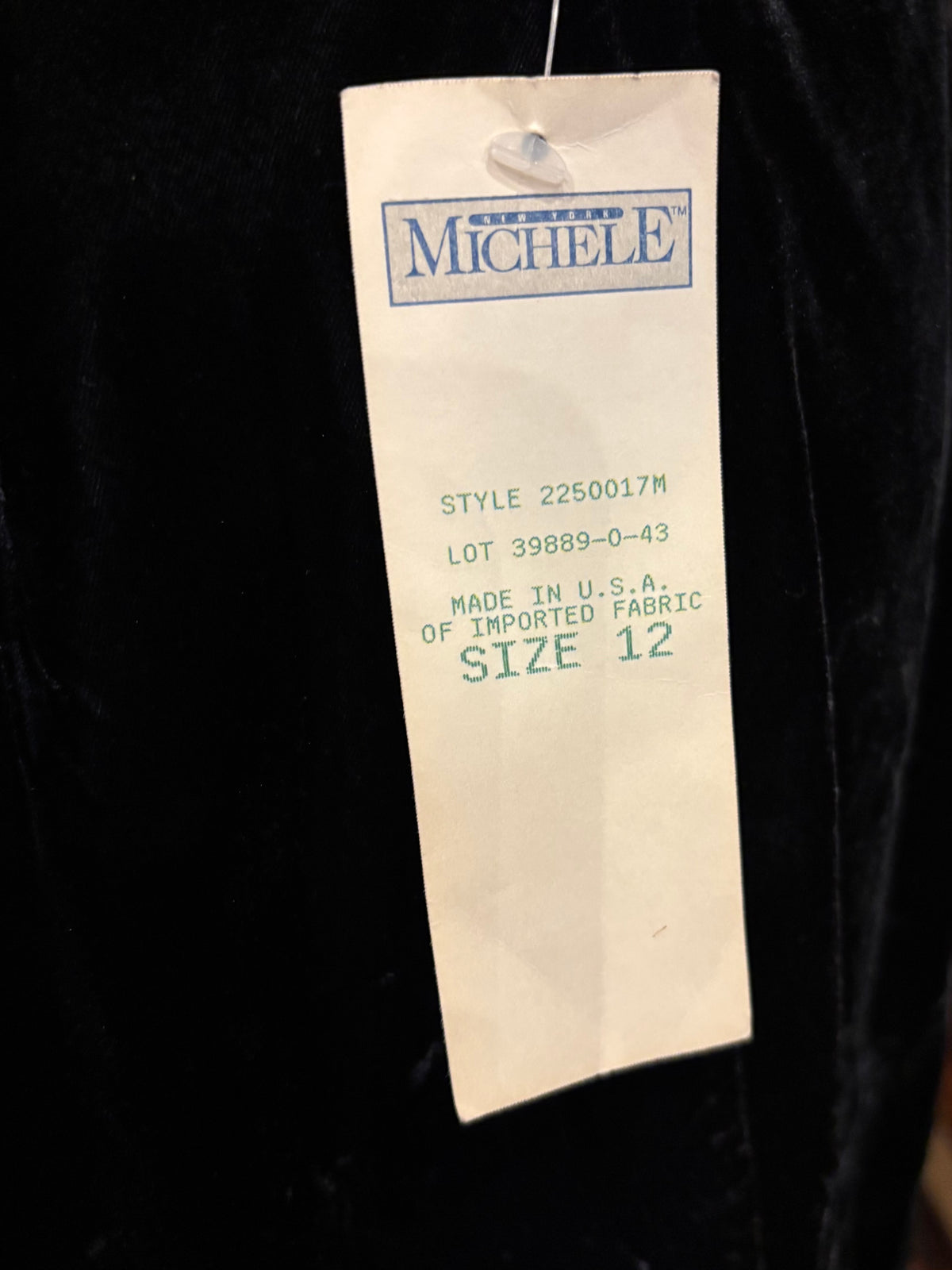 90s Deadstock Whimsygoth Black Velvet Pencil Shirt