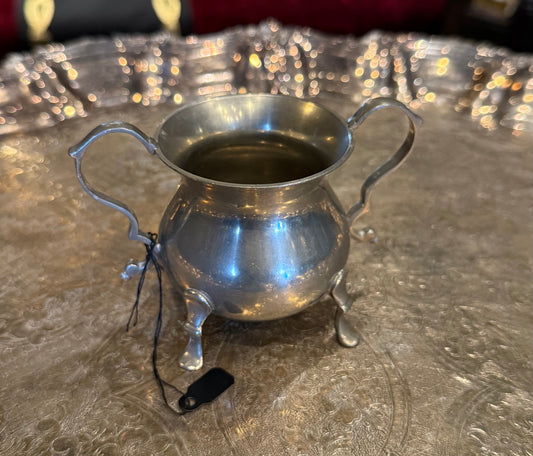 Vintage Small Marked Pewter Williamsburg Cup w/ Handles