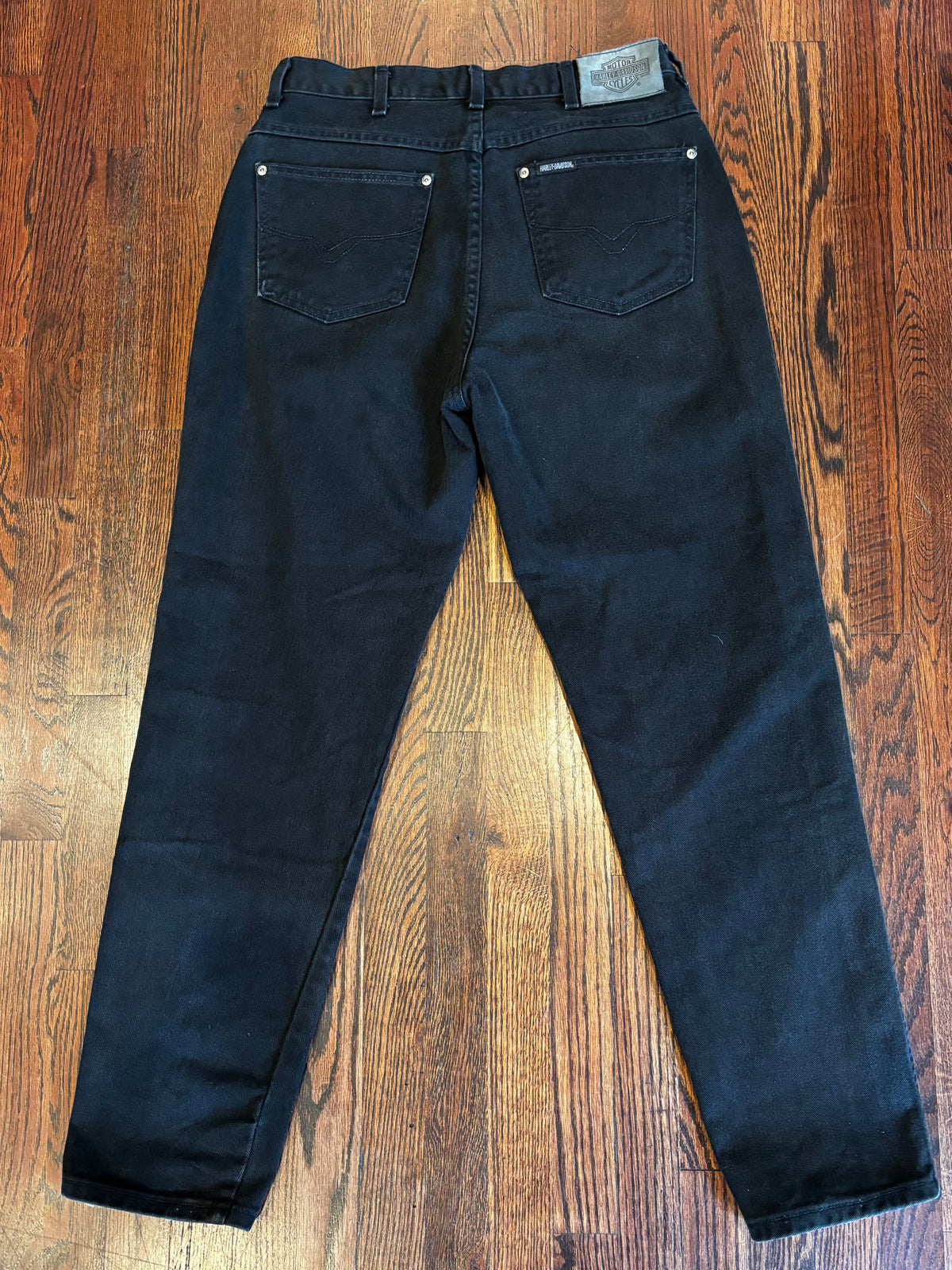 Vintage Harley-Davidson Washed Black Mid Rise Straight Leg Jeans