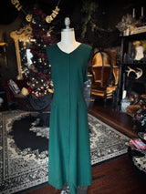 Vintage Talbots Sara Campbell Emerald Green Wool Button Down Midaxi Dress
