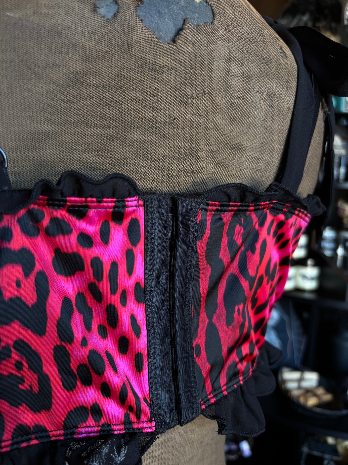 Torrid X Betsey Johnson Pink Leopard Print Bustier Bra