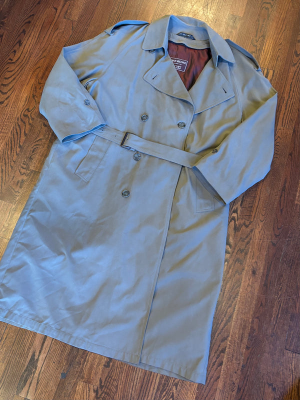 80s Vintage Tan Evan-Picone Belted Trench Coat