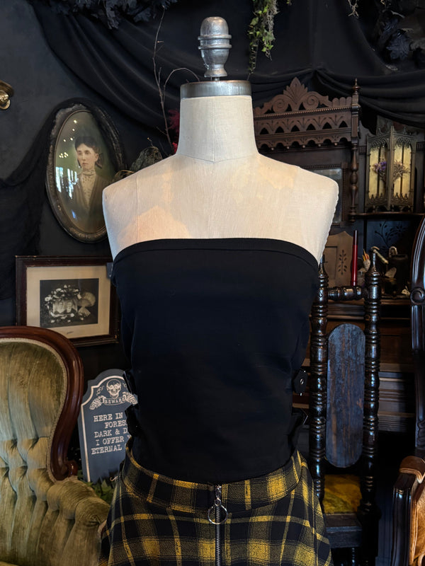 Black Buckle Tube Top By Self Esteem