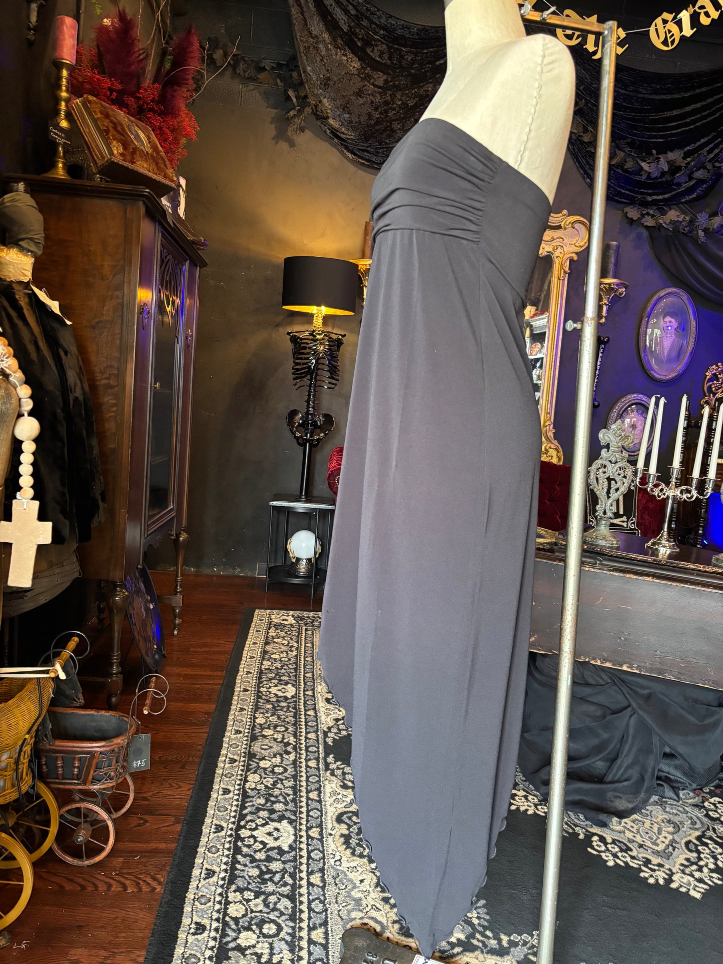 Urban Outfitters Y2K Strapless Asymmetrical Cocktail Dress