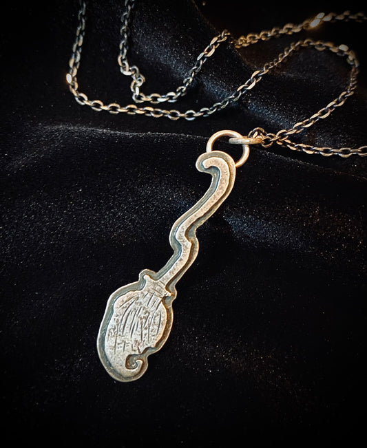 Von Desolate Sterling Silver Witch Broom Necklace