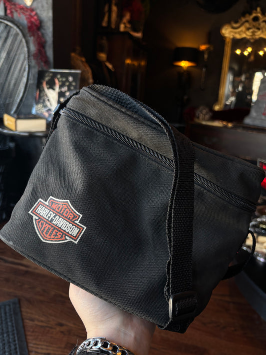 Vintage Black Canvas Harley-Davidson Crossbody Bag