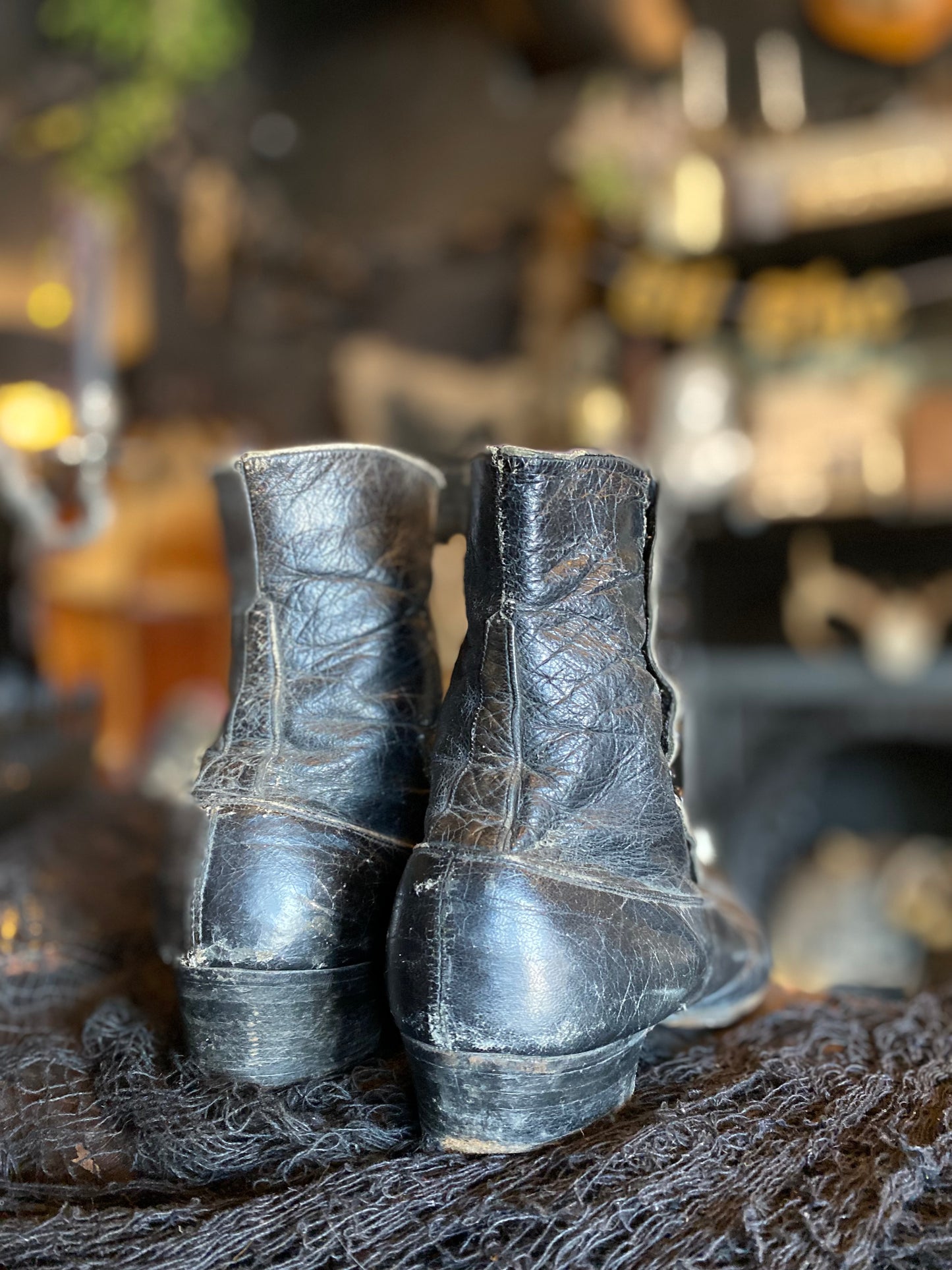 Antique Black Leather Edwardian Buttoned Women’s Boots