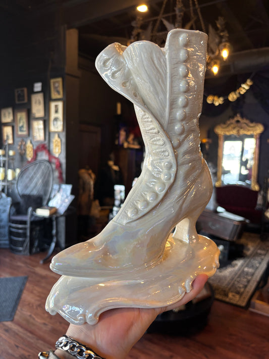 Iridescent Ceramic Antique boot Vase