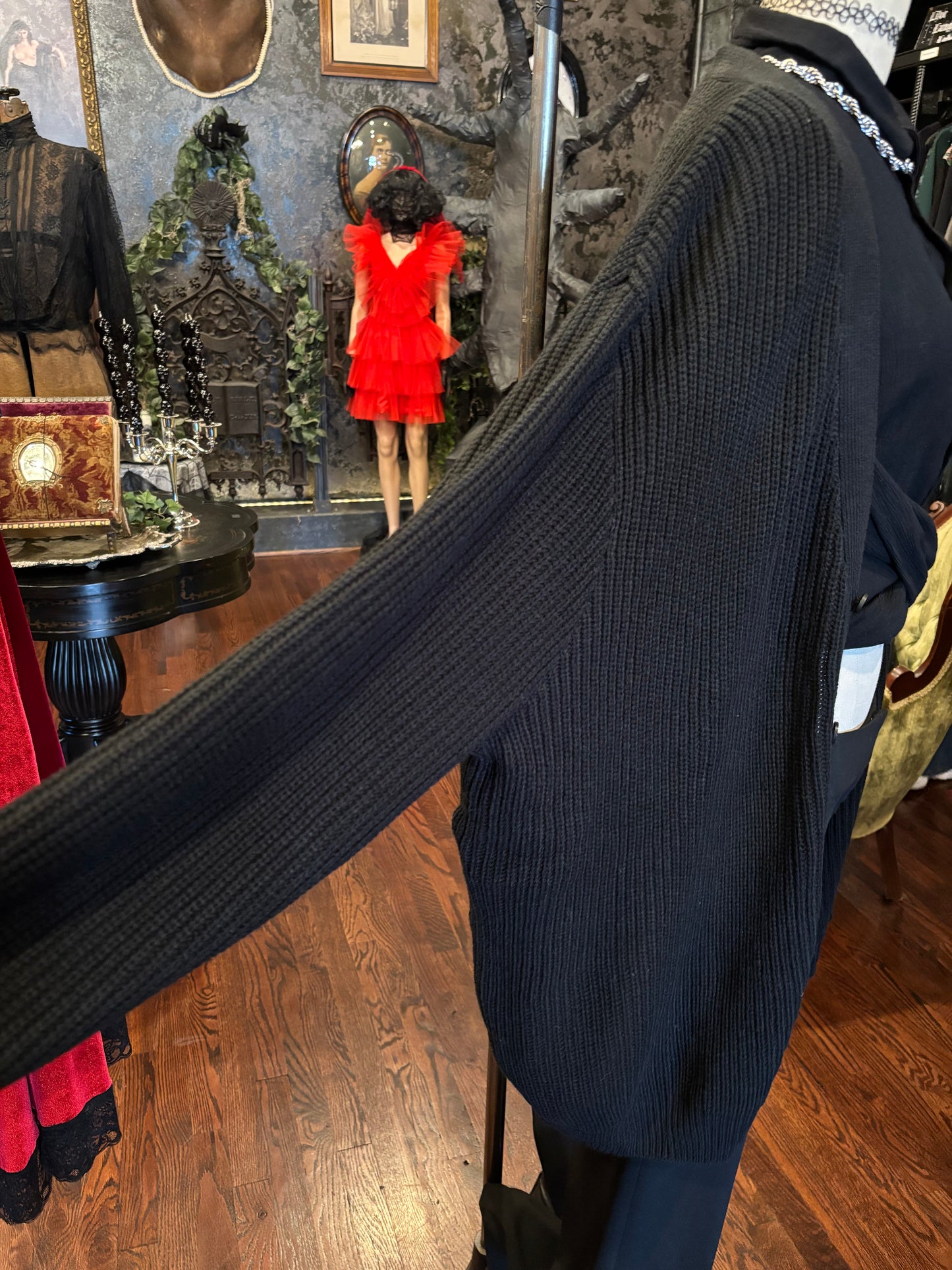 Ultimate Emo Black Knit Oversized Cardigan