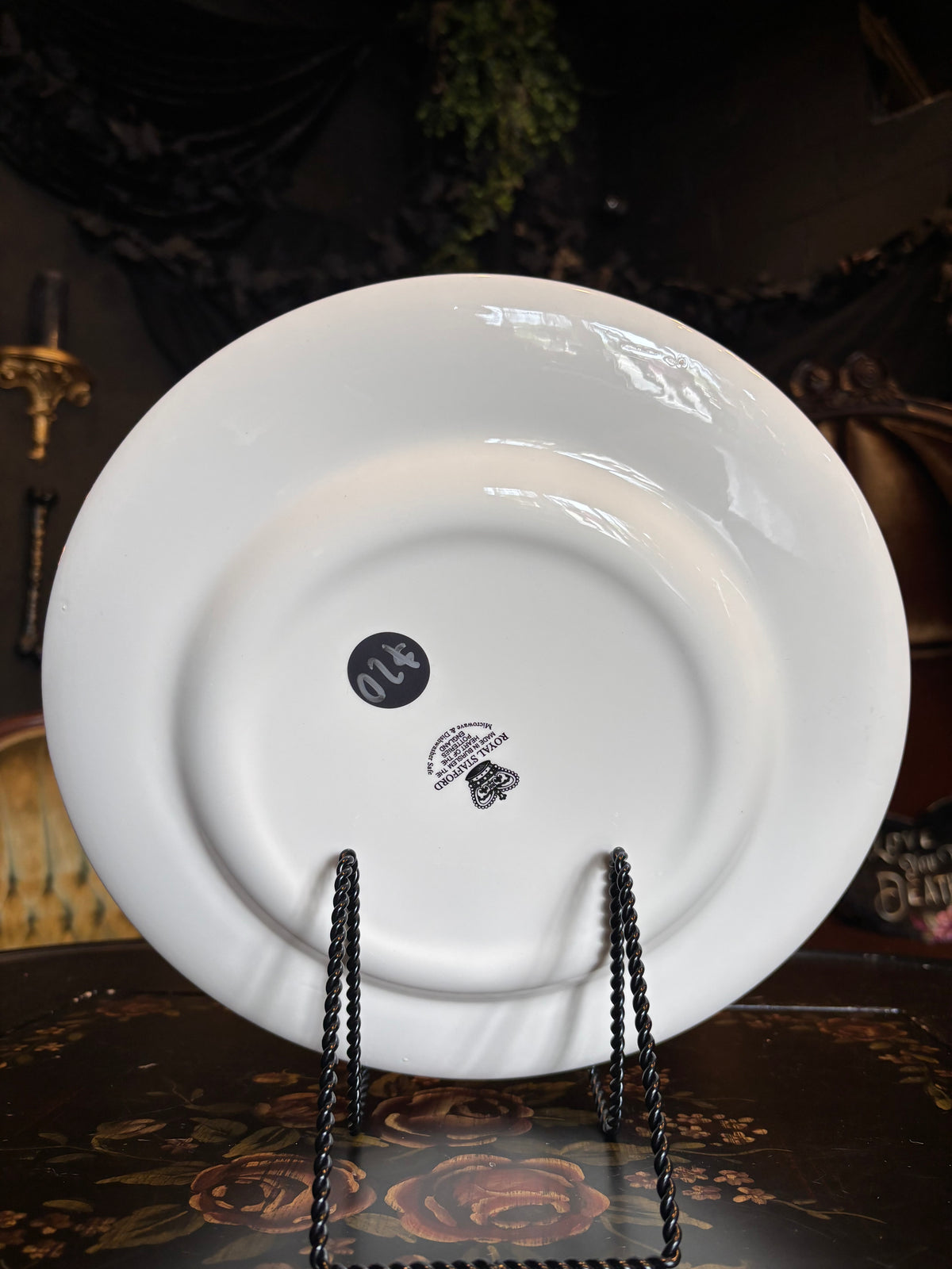 Royal Stafford Large Ceramic Skull Halloween Dinner Plates