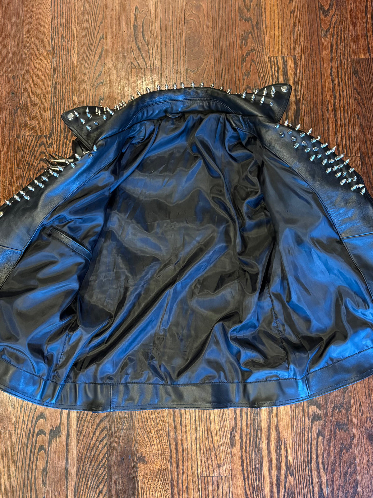Beautiful & Brutal Custom Black Leather Studs and Spikes Motorcycle Jacket