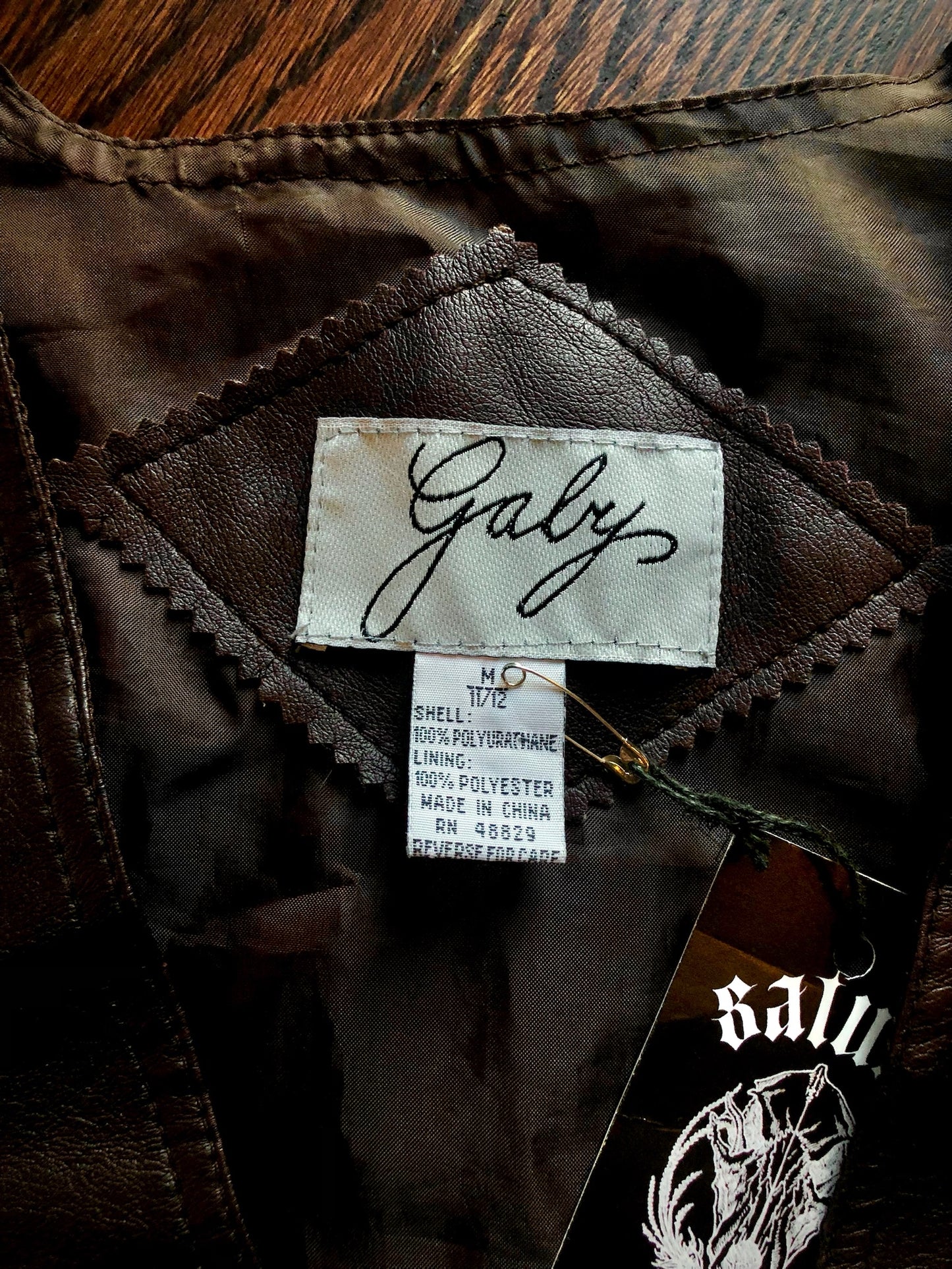 Brown Faux Leather Gaby Snap Button Vest