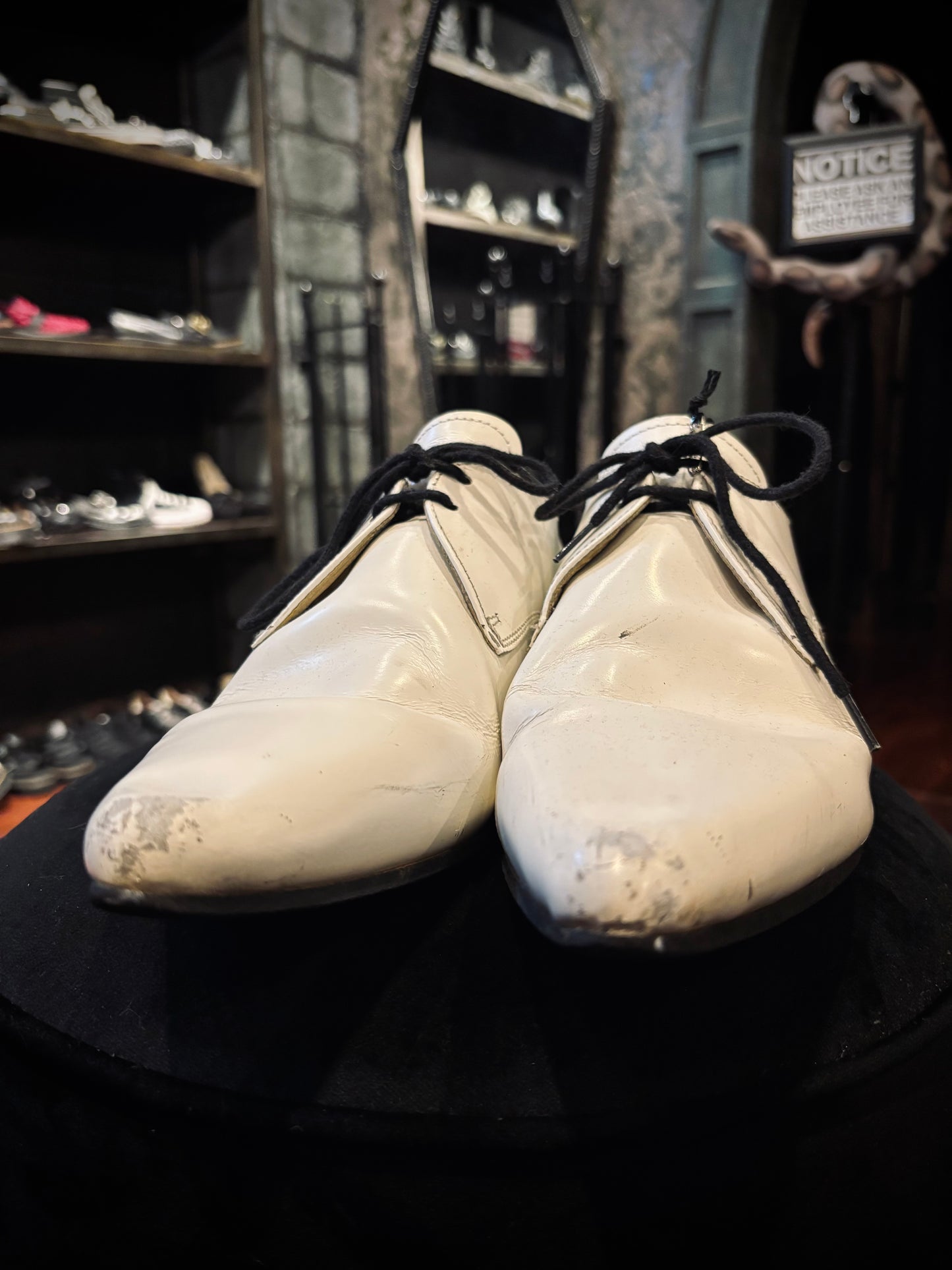 Super pointy White Mens Dress shoes