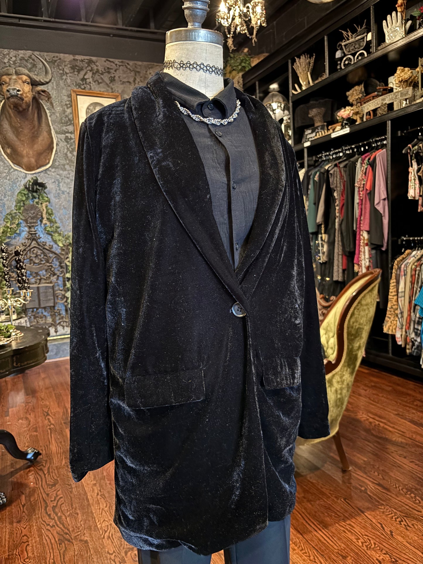 Endless Rose Black Velvet Comfy Fit Blazer