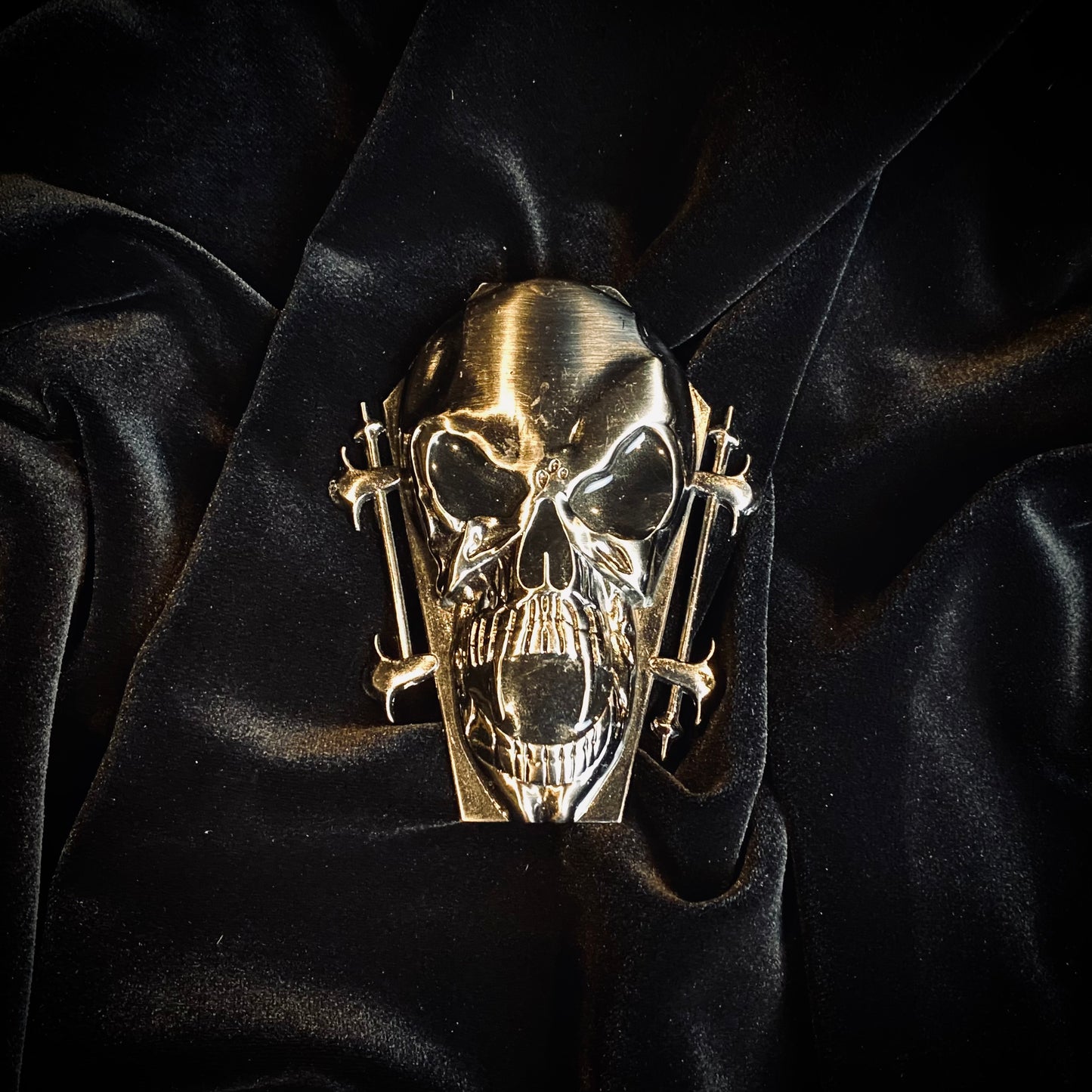 Stainless Steel Skull Coffin Shaped belt buckle