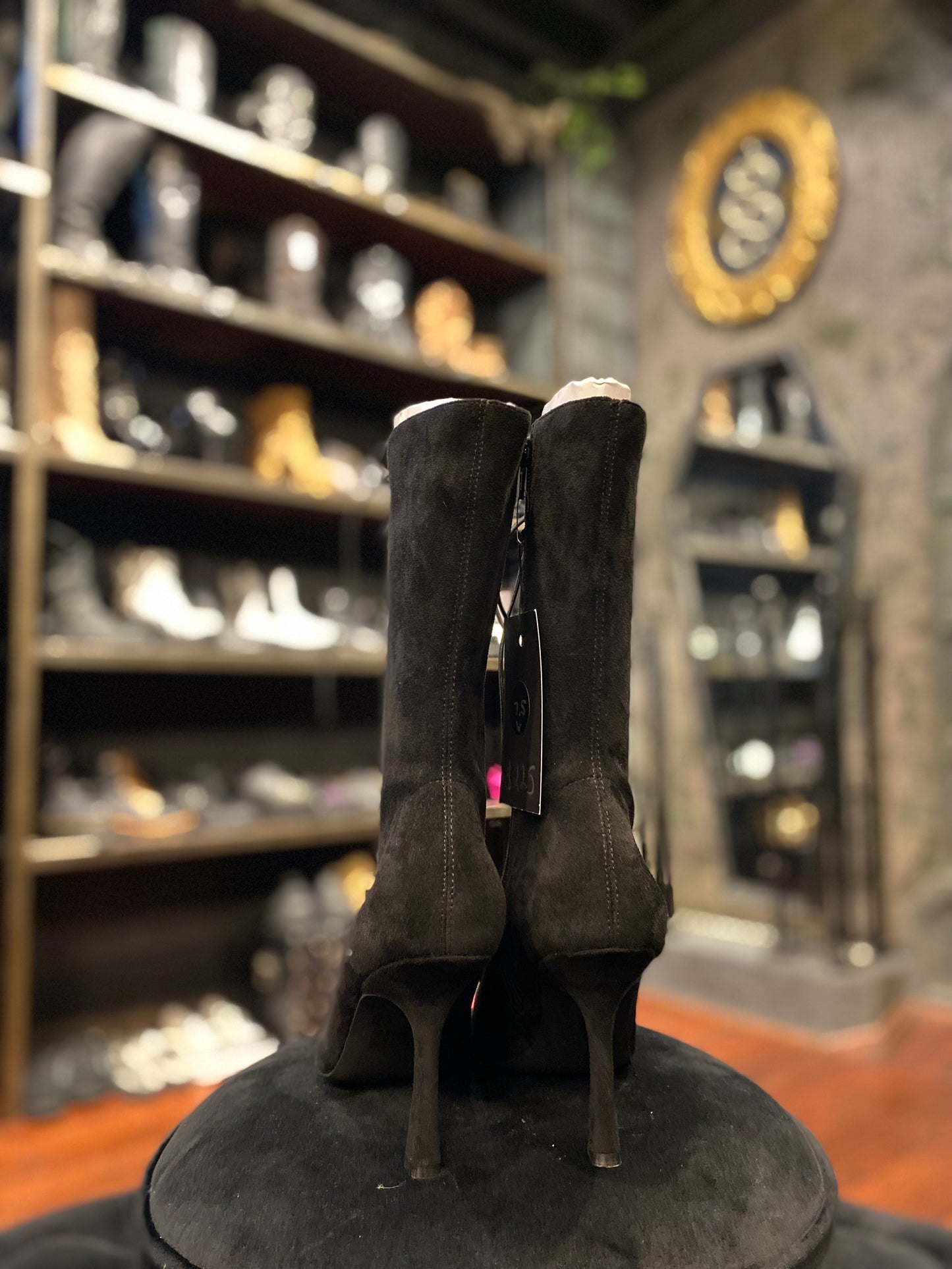 Jeffery Campbell Tall Black Corset Lace-Up Stilletto Boots