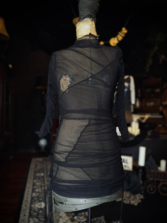 DARKERWAVES sheer fishnet dress