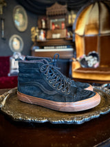 Van’s Black Suede and Tan Hi-Top Skateboarding Scotchgard Protected Insulated Sneakers