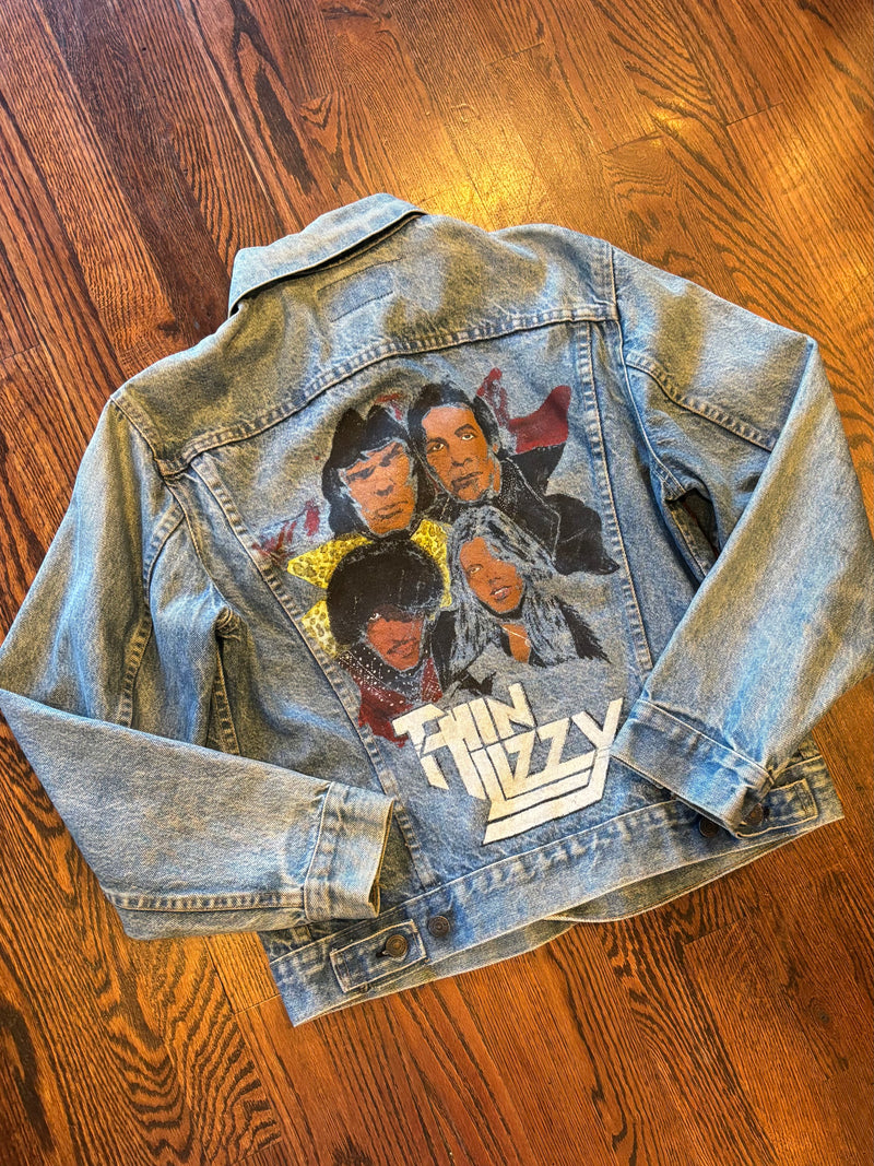 Vintage 1980’s Levi’s Hand-painted Thin Lizzy Denim Jacket