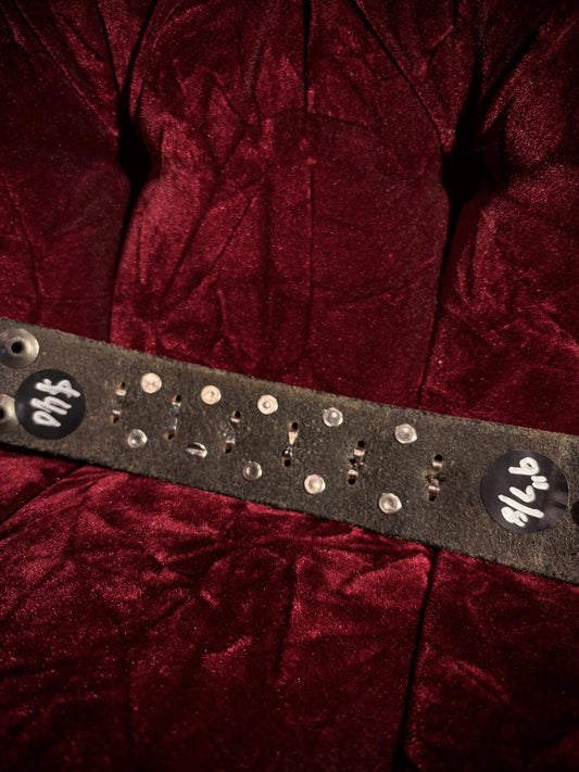 BL4CKBIRDLEATHER Dark Brown Leather Spiked Cuff Bracelet