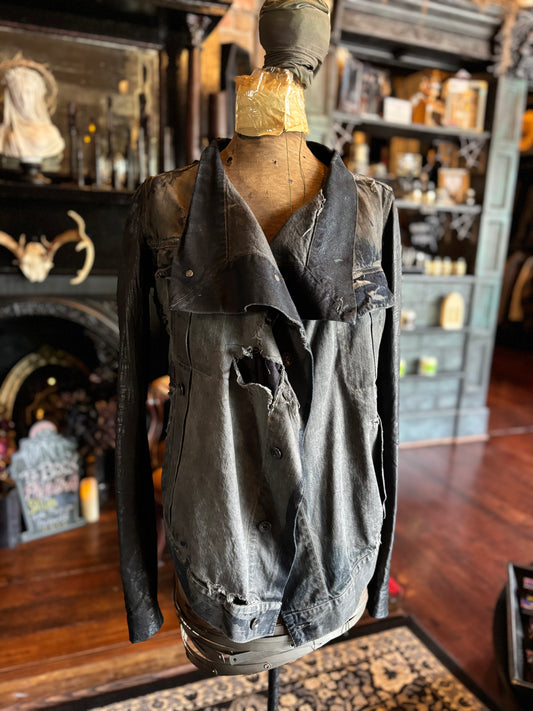 Rick Owen’s DRKSHDW Denim & Leather Customized Jacket