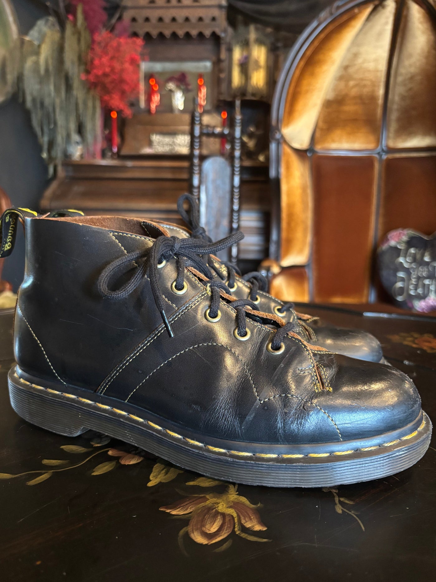Dr. Martens Old School 90’s Y2K Style Black Church Leather Monkey Boots