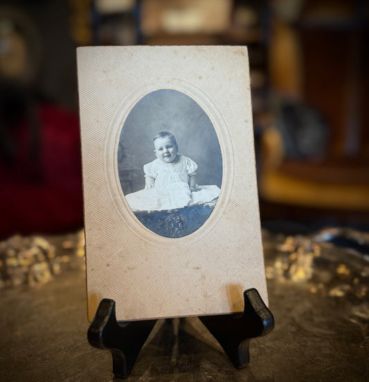 Vintage Black and White Baby Portrait Photo Card