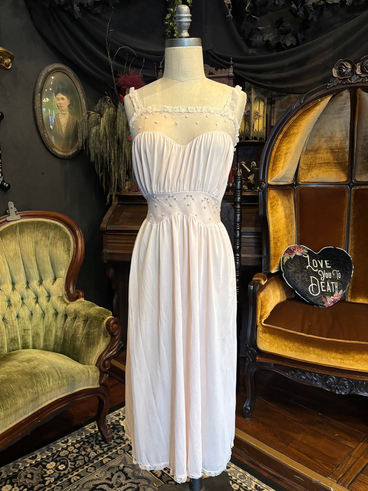 60s Baby Pink Baby Doll Slip Dress