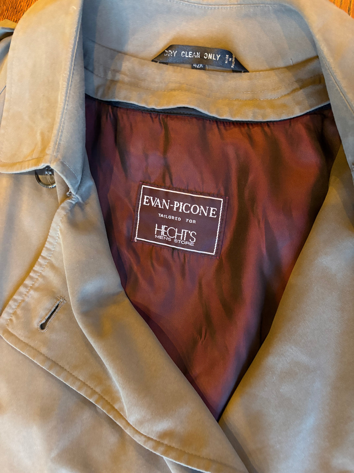 80s Vintage Tan Evan-Picone Belted Trench Coat