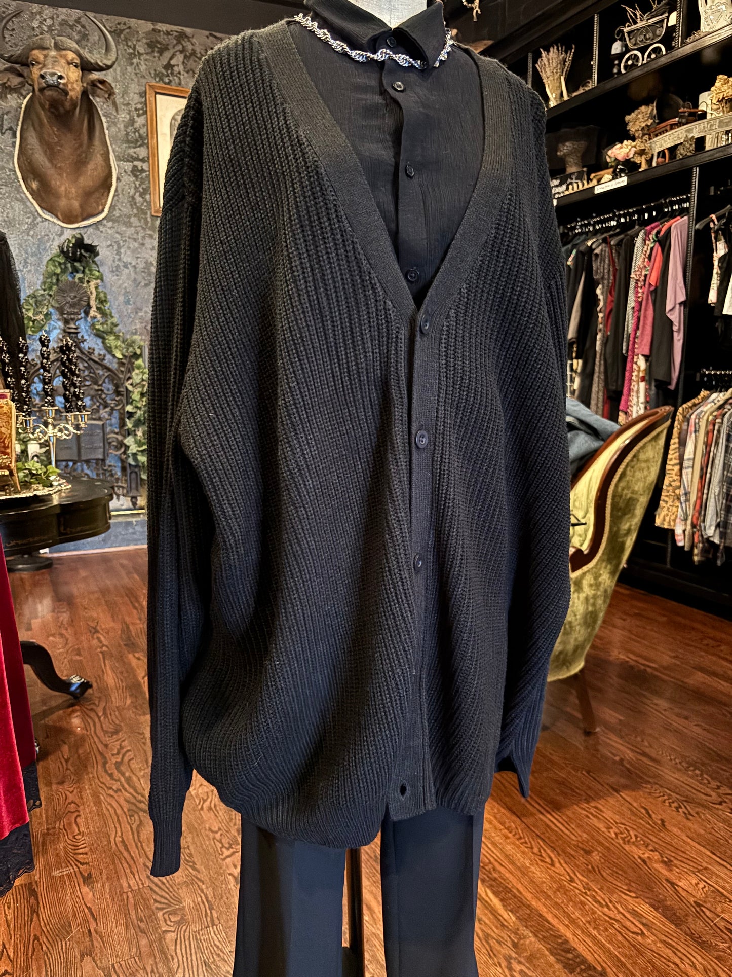 Ultimate Emo Black Knit Oversized Cardigan