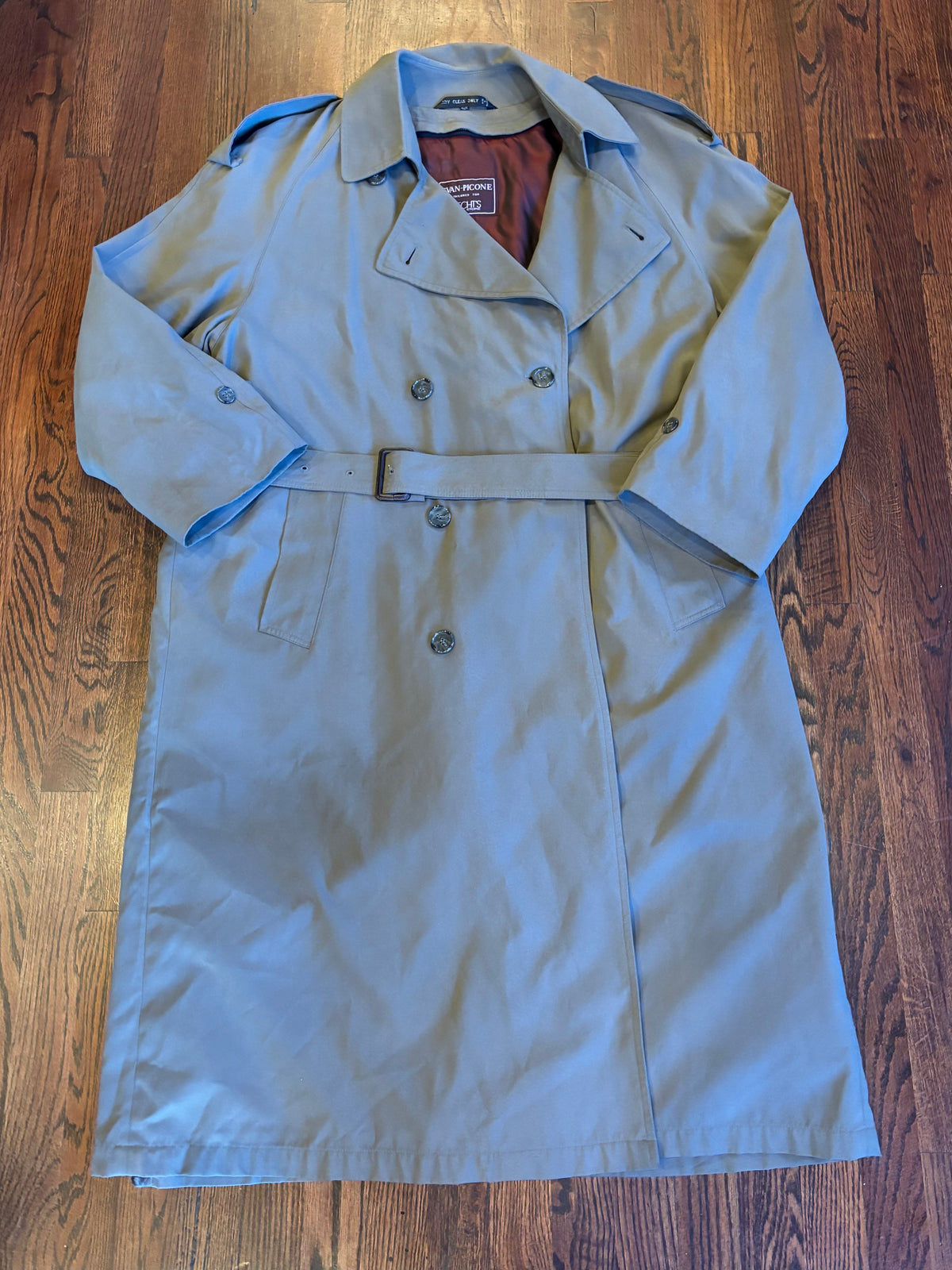80s Vintage Tan Evan-Picone Belted Trench Coat